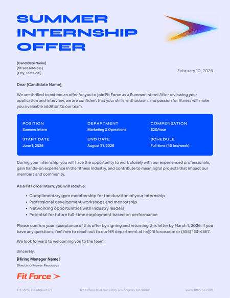 Hiring Letter
