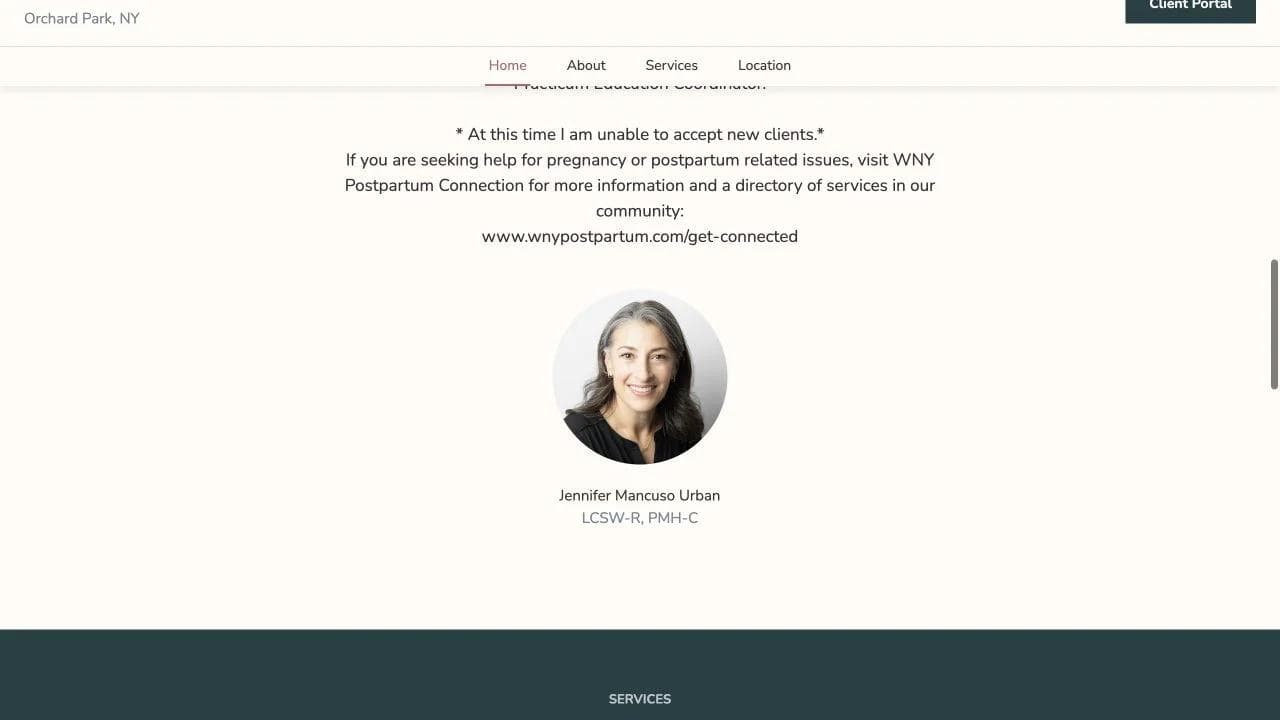 Jennifer Mancuso Urban middle website section