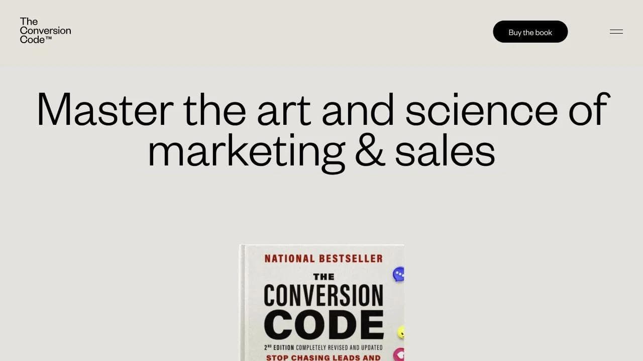 The Conversion Code book microsite opening