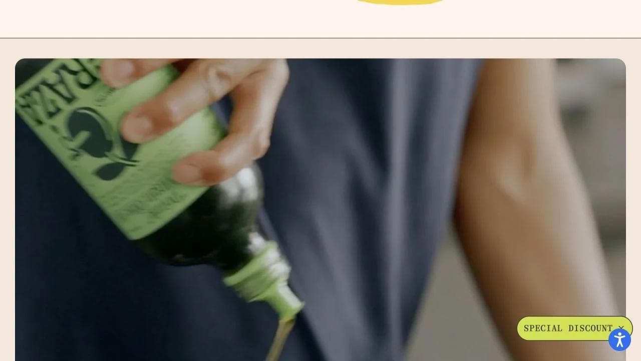 Graza product page demonstrating Drizzle finishing oil in use