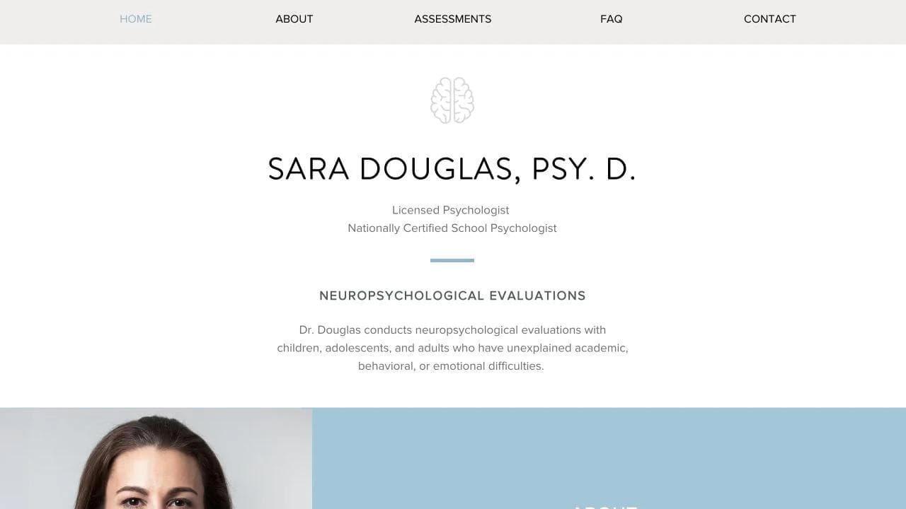 Dr. Sara Douglas opening website section