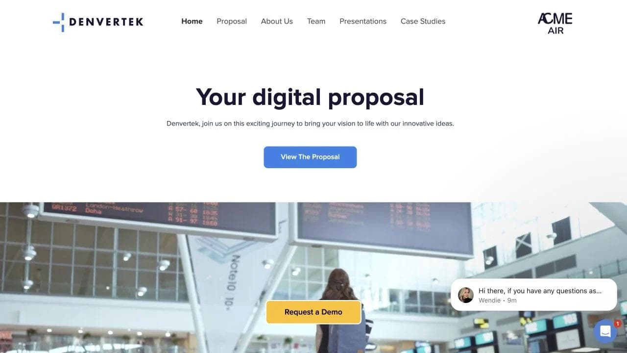ACME Air digital proposal microsite hero