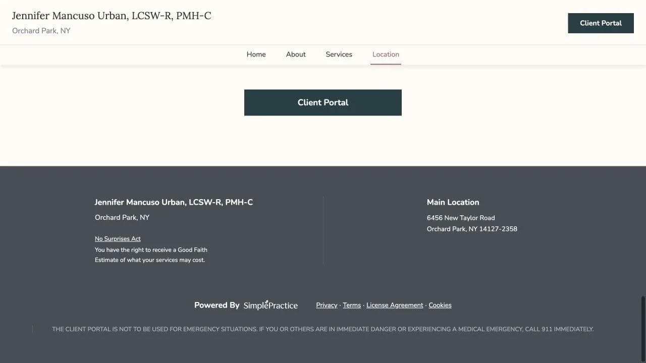 Jennifer Mancuso Urban closing website section