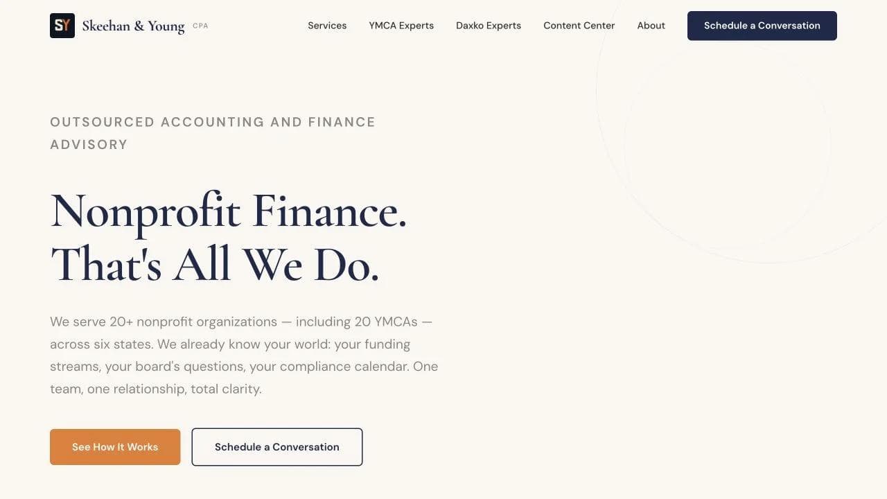 Skeehan & Young opening website section