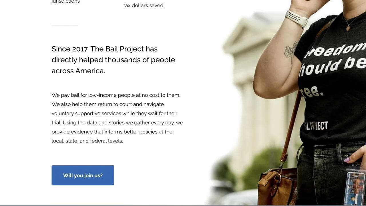 The Bail Project middle website section