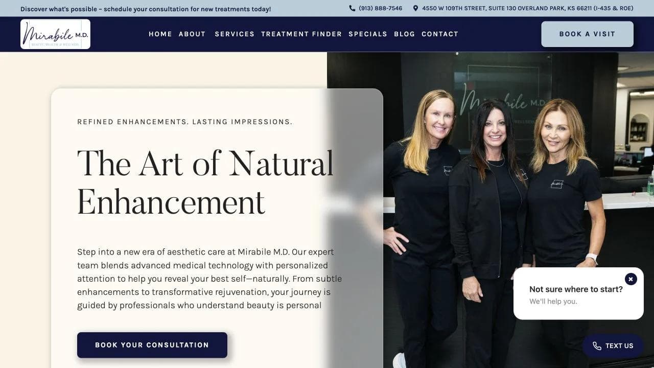 Mirabile MD opening website section