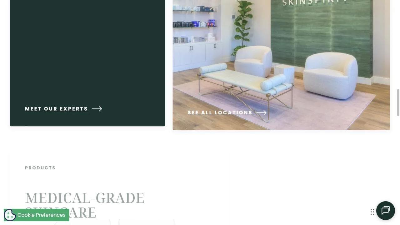 SkinSpirit middle website section