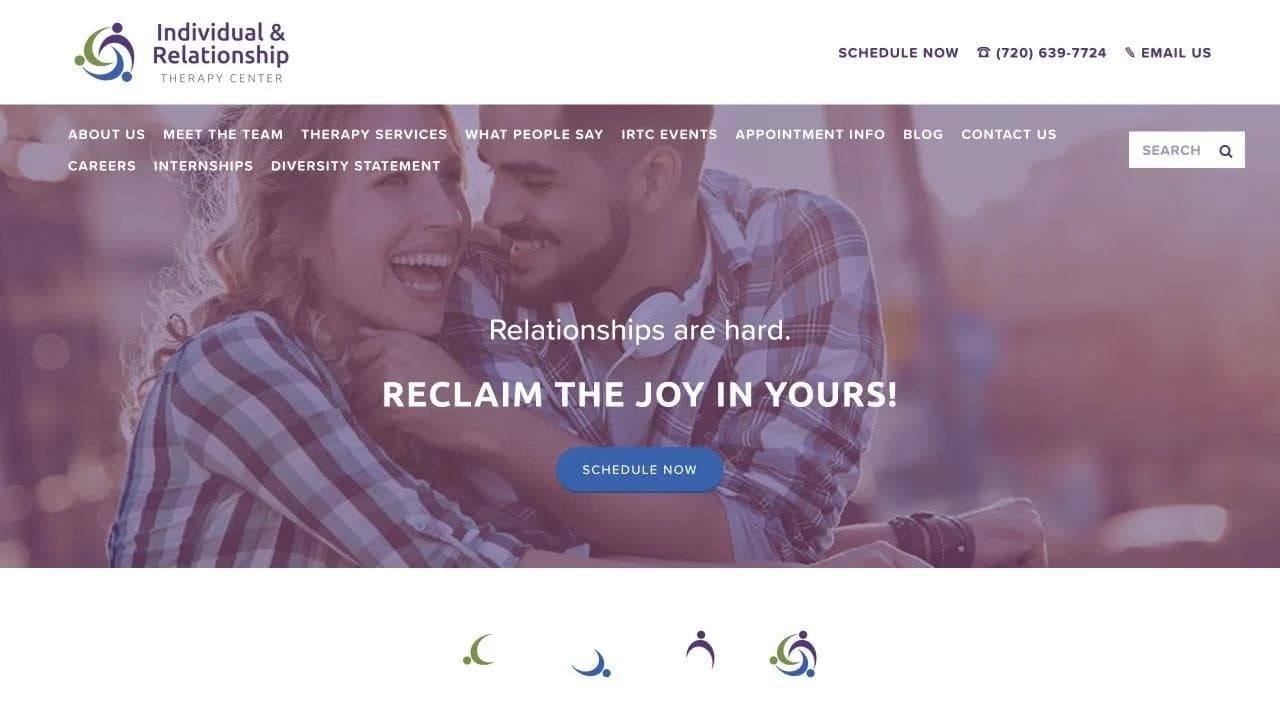 Individual and Relationship Therapy Center opening website section