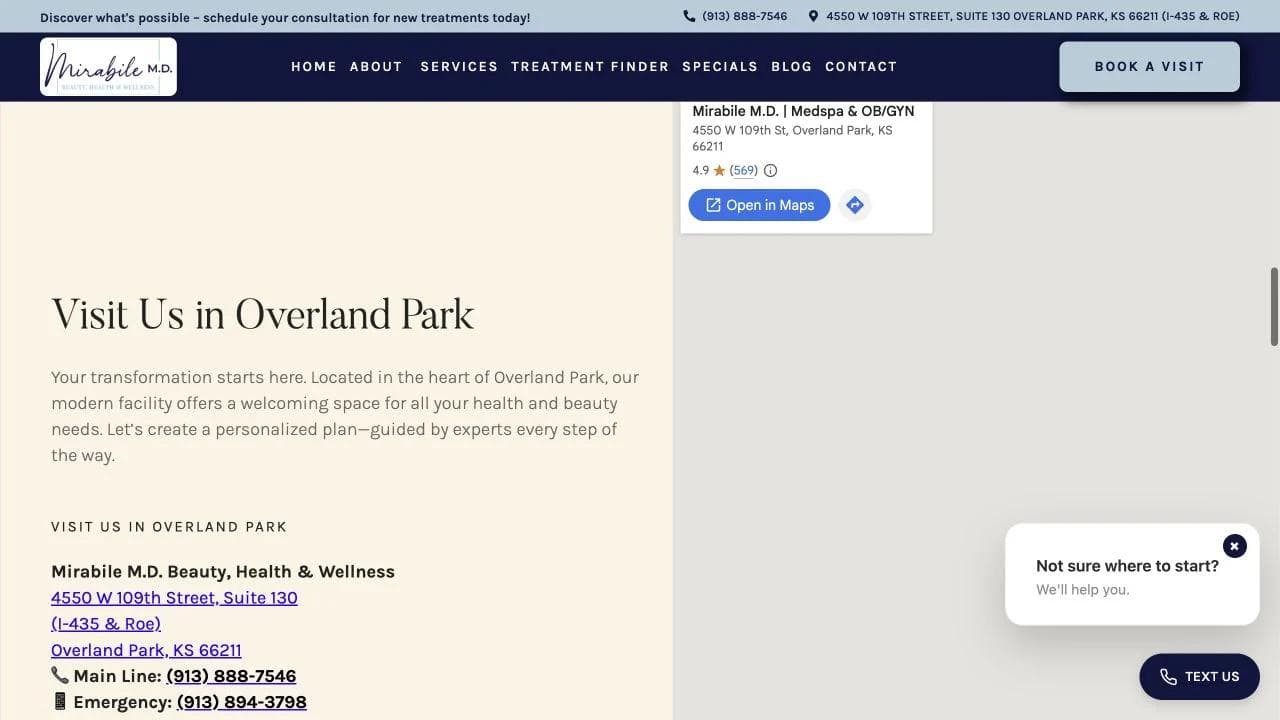 Mirabile MD middle website section