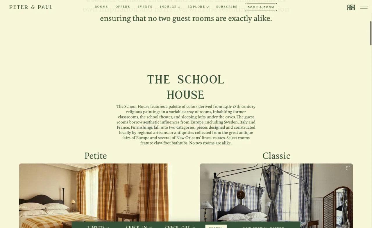 Hotel Peter and Paul School House room categories