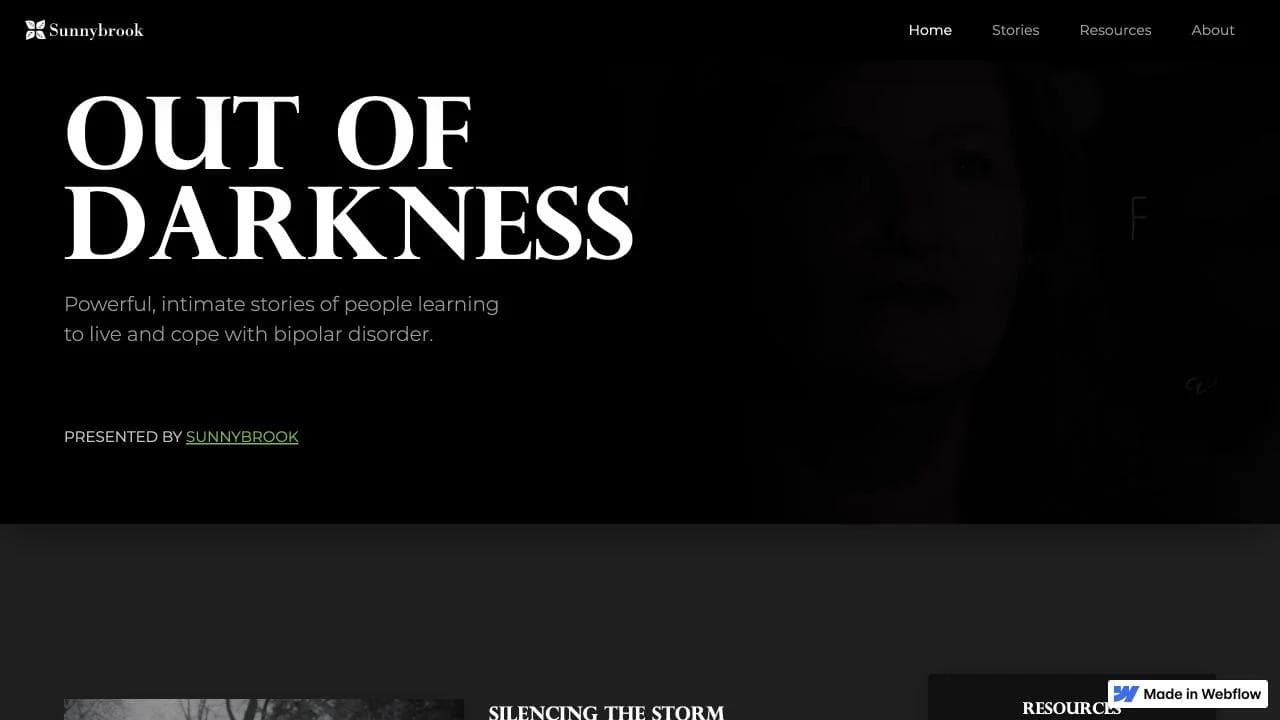 Out of Darkness public-awareness microsite opening