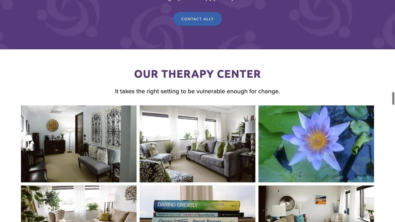 Individual and Relationship Therapy Center middle website section