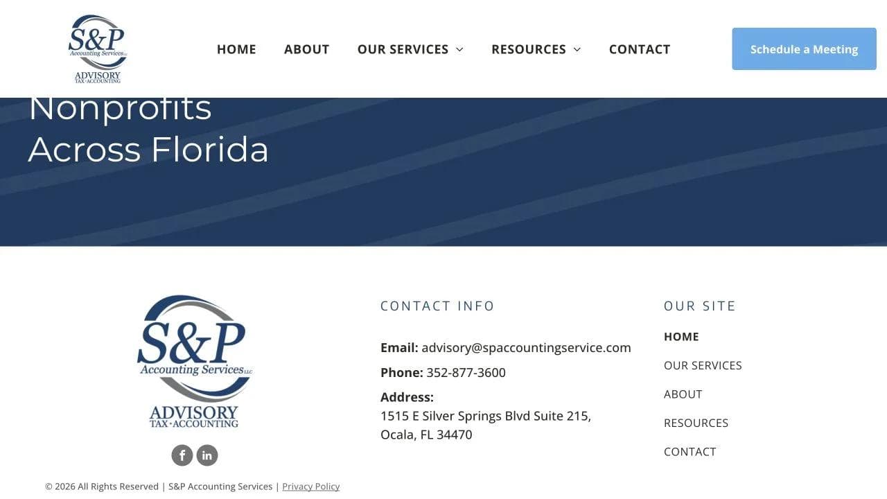 S&P Accounting closing website section