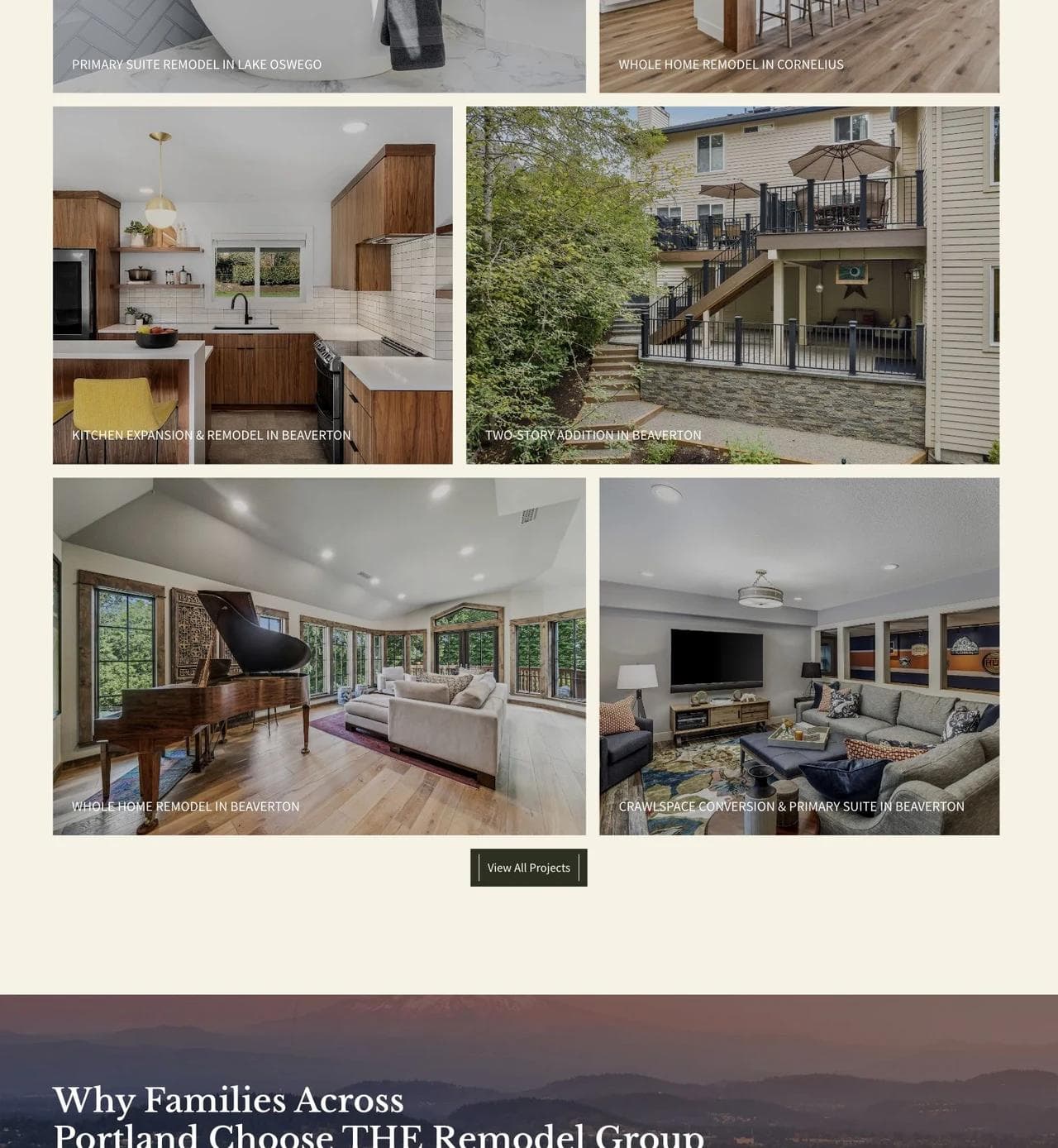 THE Remodel Group portfolio, process promises, and homeowner FAQ