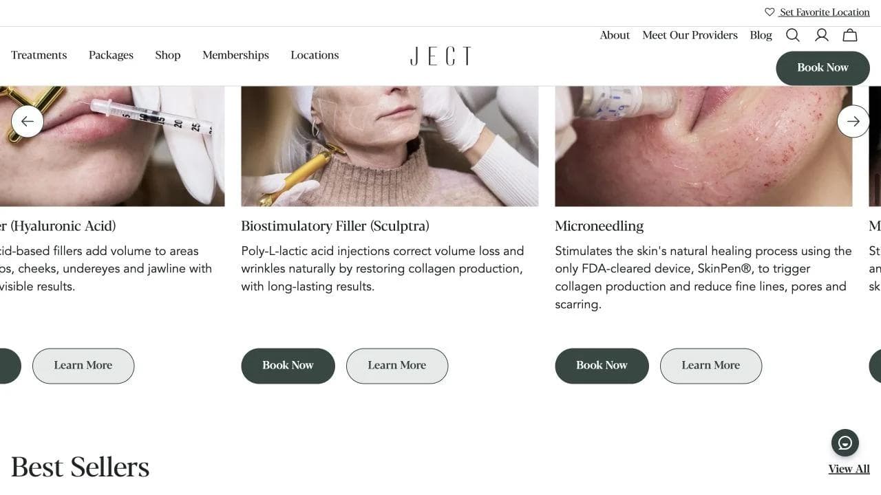 JECT middle website section