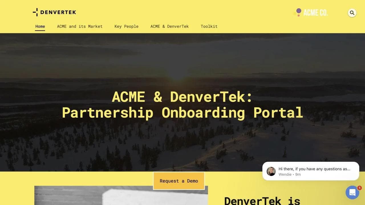 ACME and DenverTek partnership onboarding portal hero