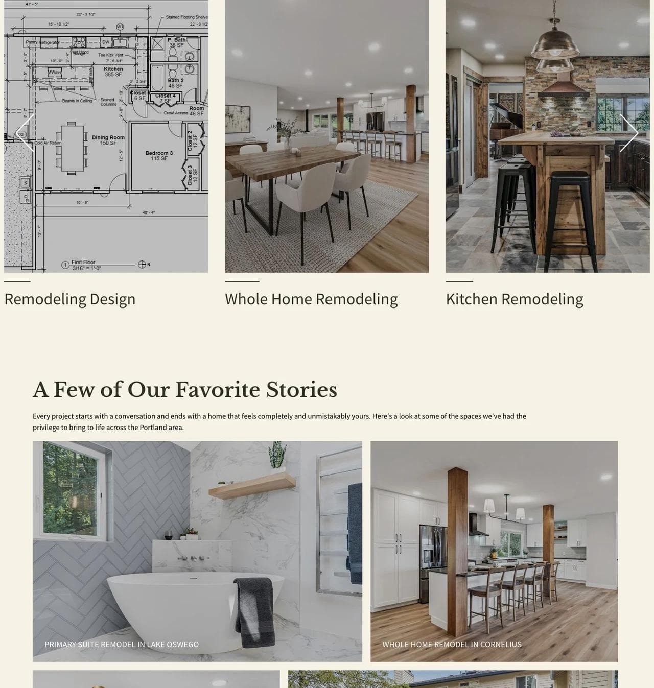 THE Remodel Group project stories and Portland client-risk promises