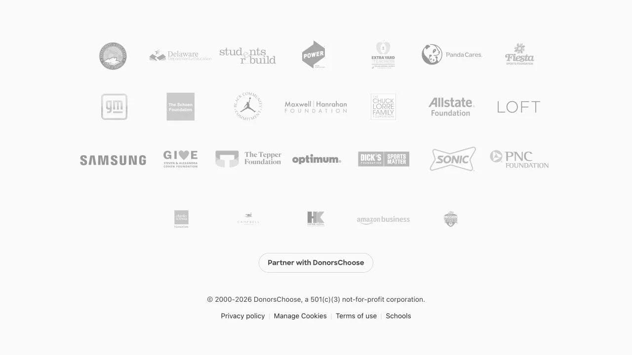 DonorsChoose closing website section