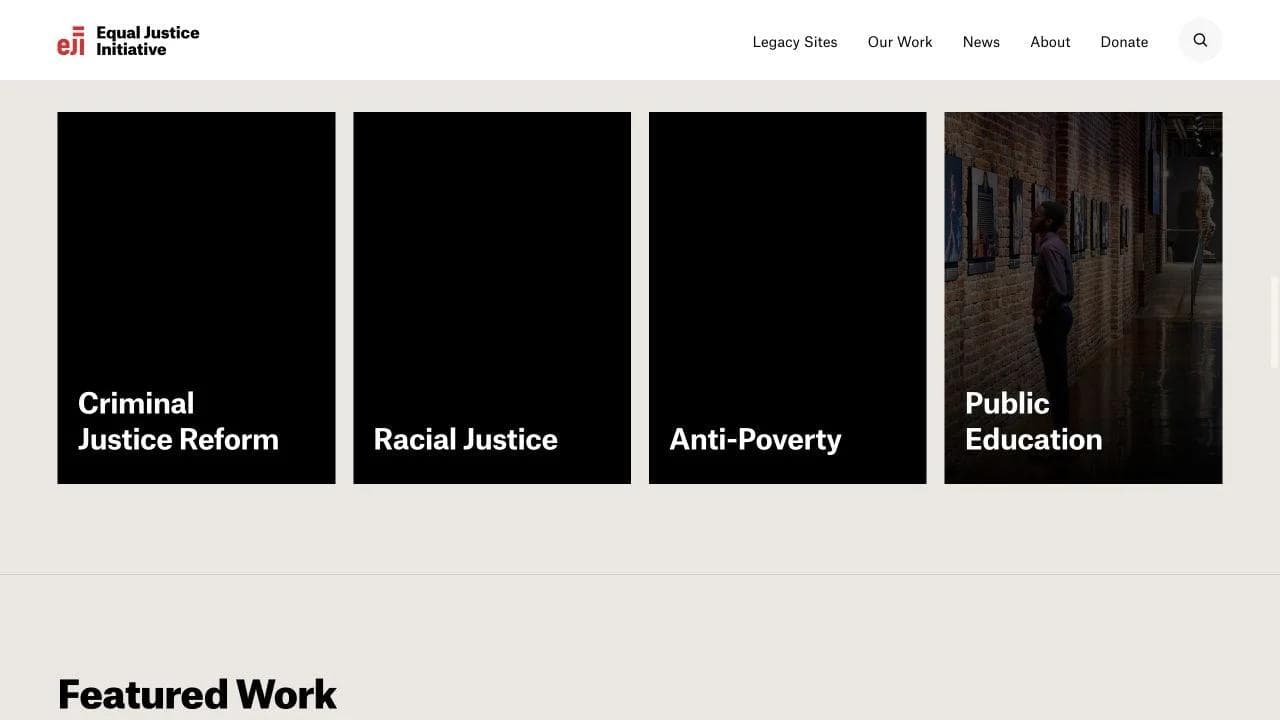 Equal Justice Initiative middle website section