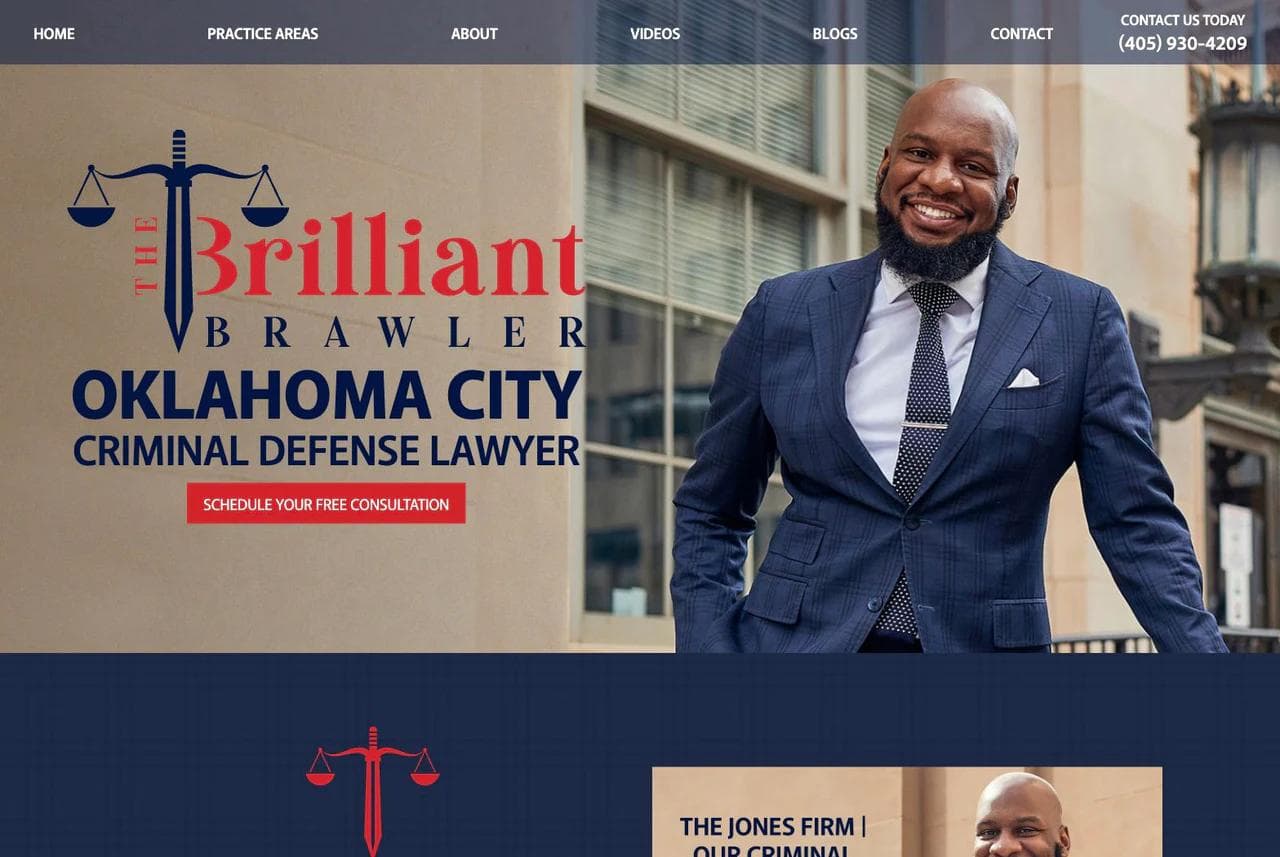 The Brilliant Brawler criminal defense homepage hero featuring attorney Ron Jones