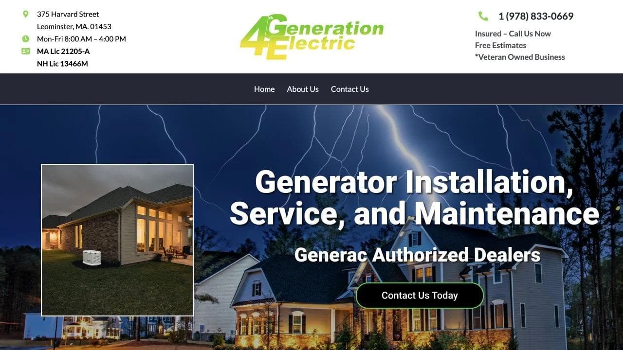 4th Generation Electric opening website section
