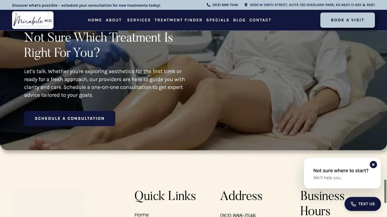 Mirabile MD closing website section