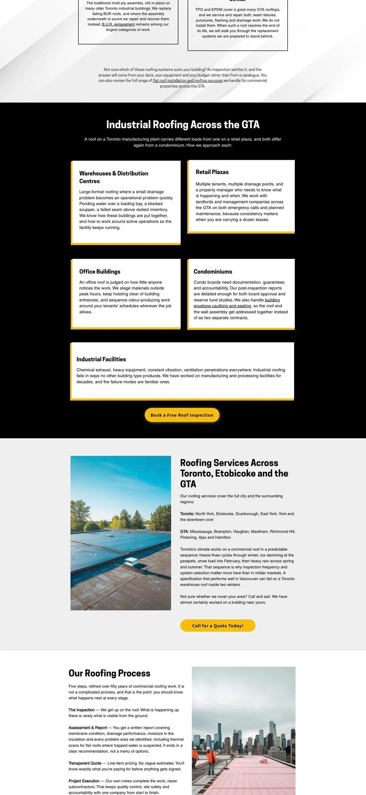 Crown Industrial Roofing service area, process, and roof-cost factors
