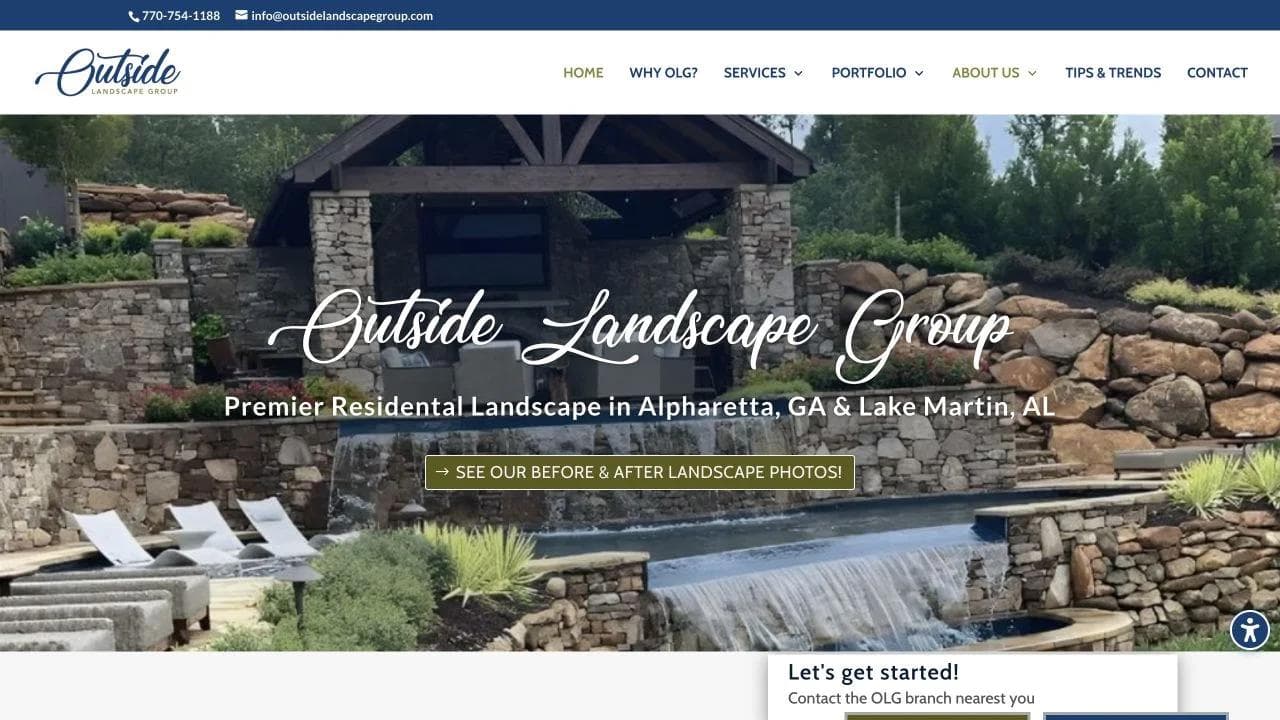 Outside Landscape Group opening website section