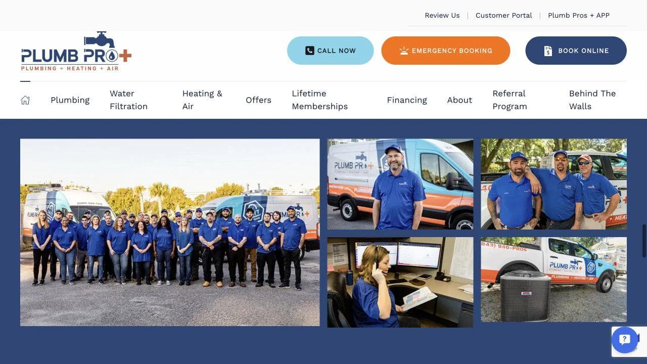 Plumb Pro Plus team, trucks, and local company photography