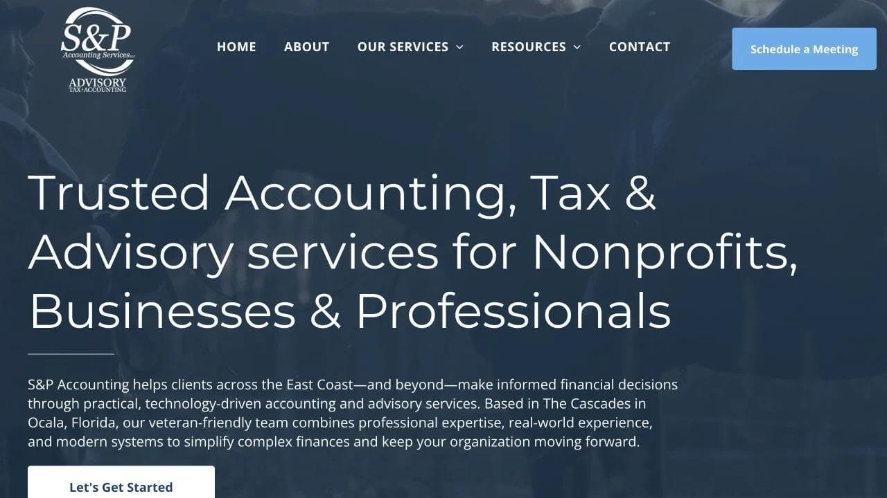 S&P Accounting opening website section