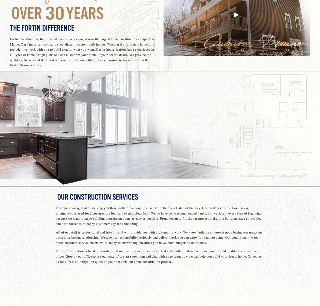 Fortin Construction builder story, planning support, and residential services