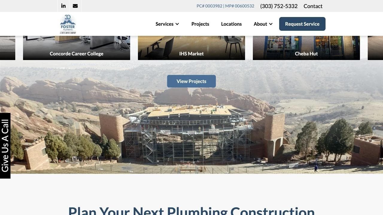 Foster Plumbing commercial project gallery and project evidence