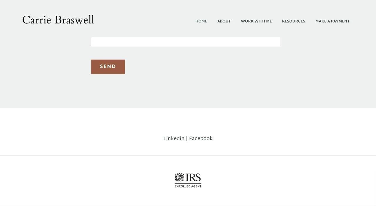 Carrie Braswell closing website section