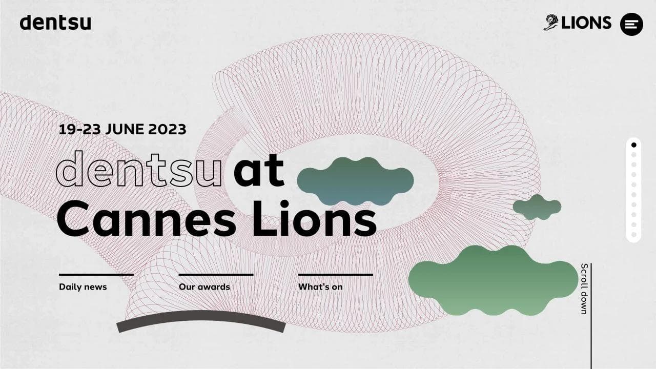 Dentsu Cannes Lions 2023 event microsite hero