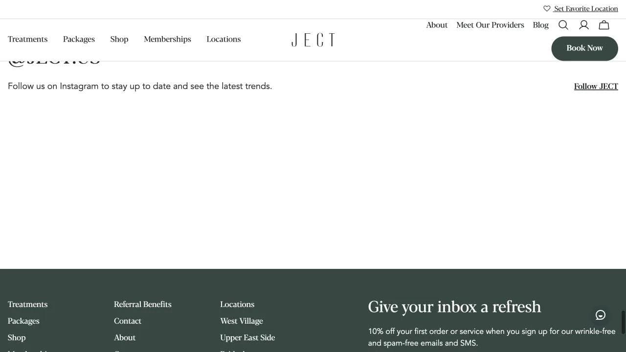 JECT closing website section
