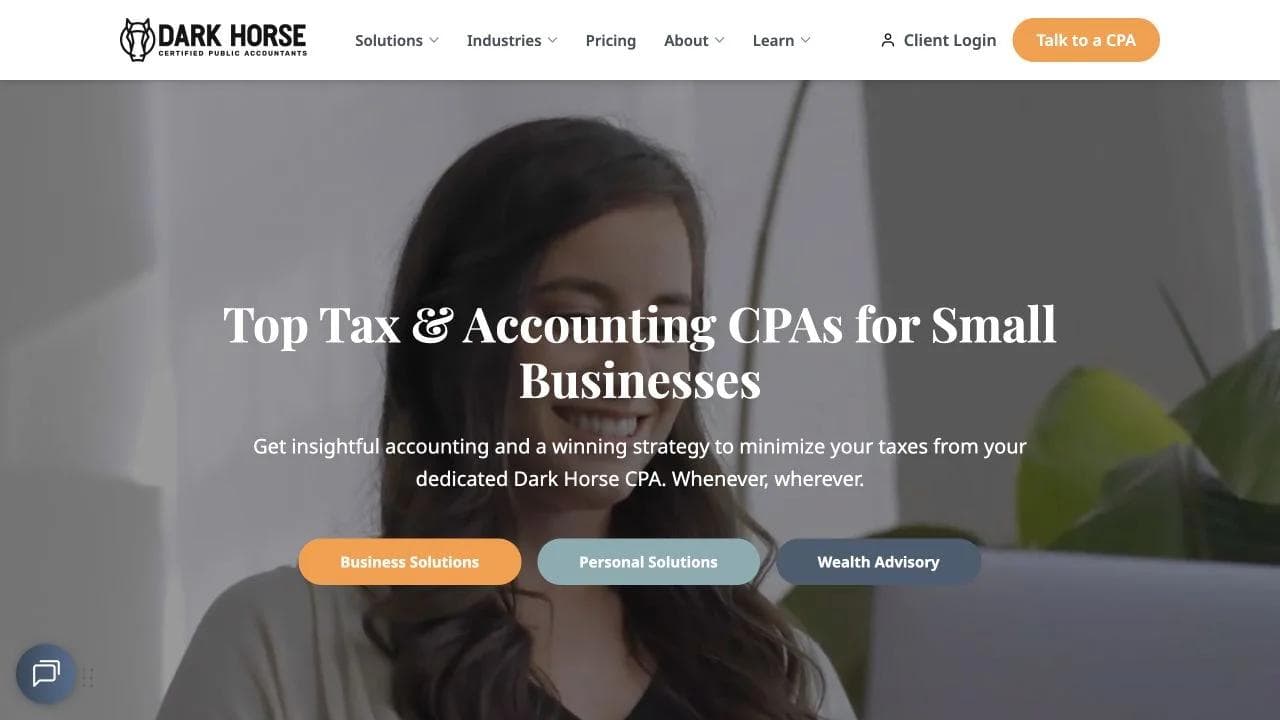 Dark Horse CPAs opening website section