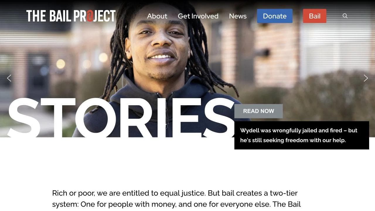 The Bail Project opening website section