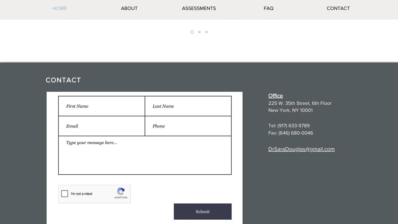 Dr. Sara Douglas closing website section
