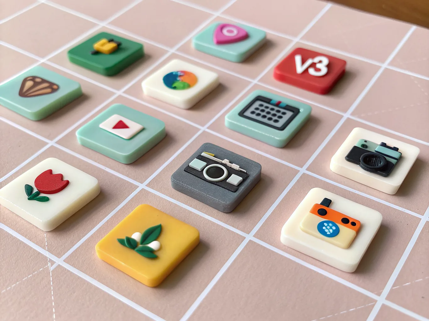 Recraft V3 self-portrait, isometric icon set