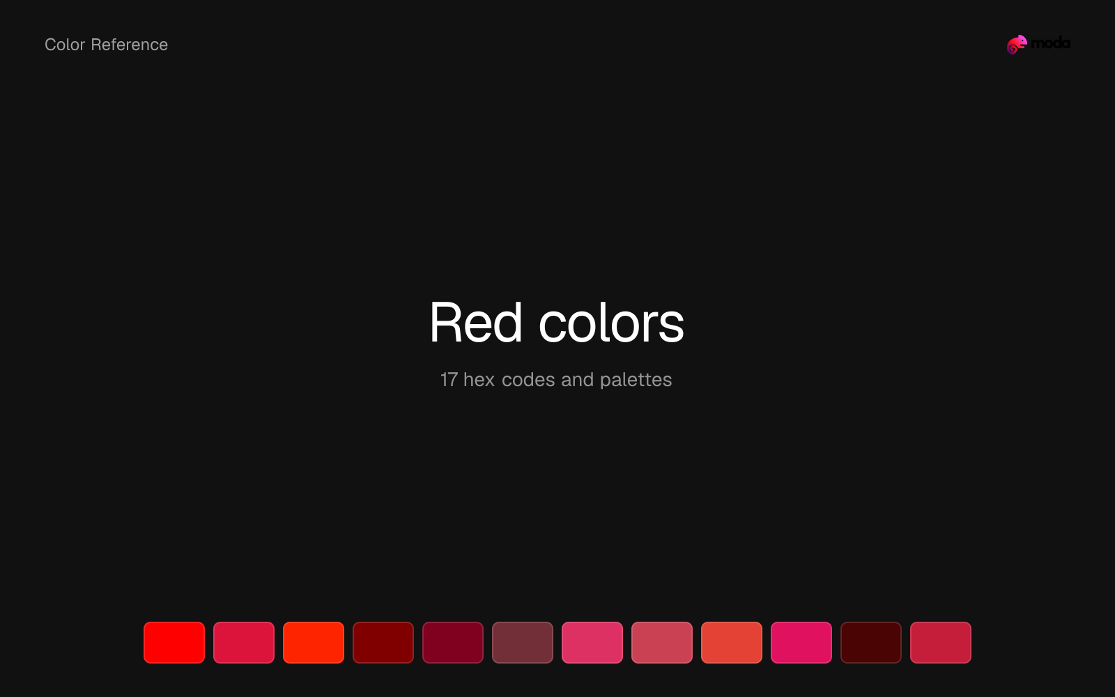 ◎redsページ◎ Red Colors — Hex Codes, Palettes & Shades | Moda