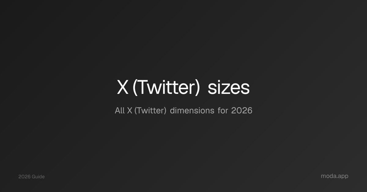 X / Twitter Sizes — All Image & Video Dimensions for 2026 | Moda